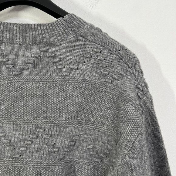 Sweater Cardigan Mixed Pattern Knit Womens Medium Gray Boho Lagen Pouch‎ Pockets - Picture 9 of 12